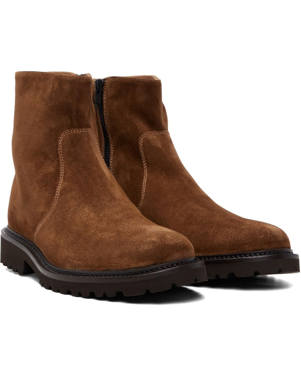 Common Projects Brown Suede Piuma Zipper Boots for men
