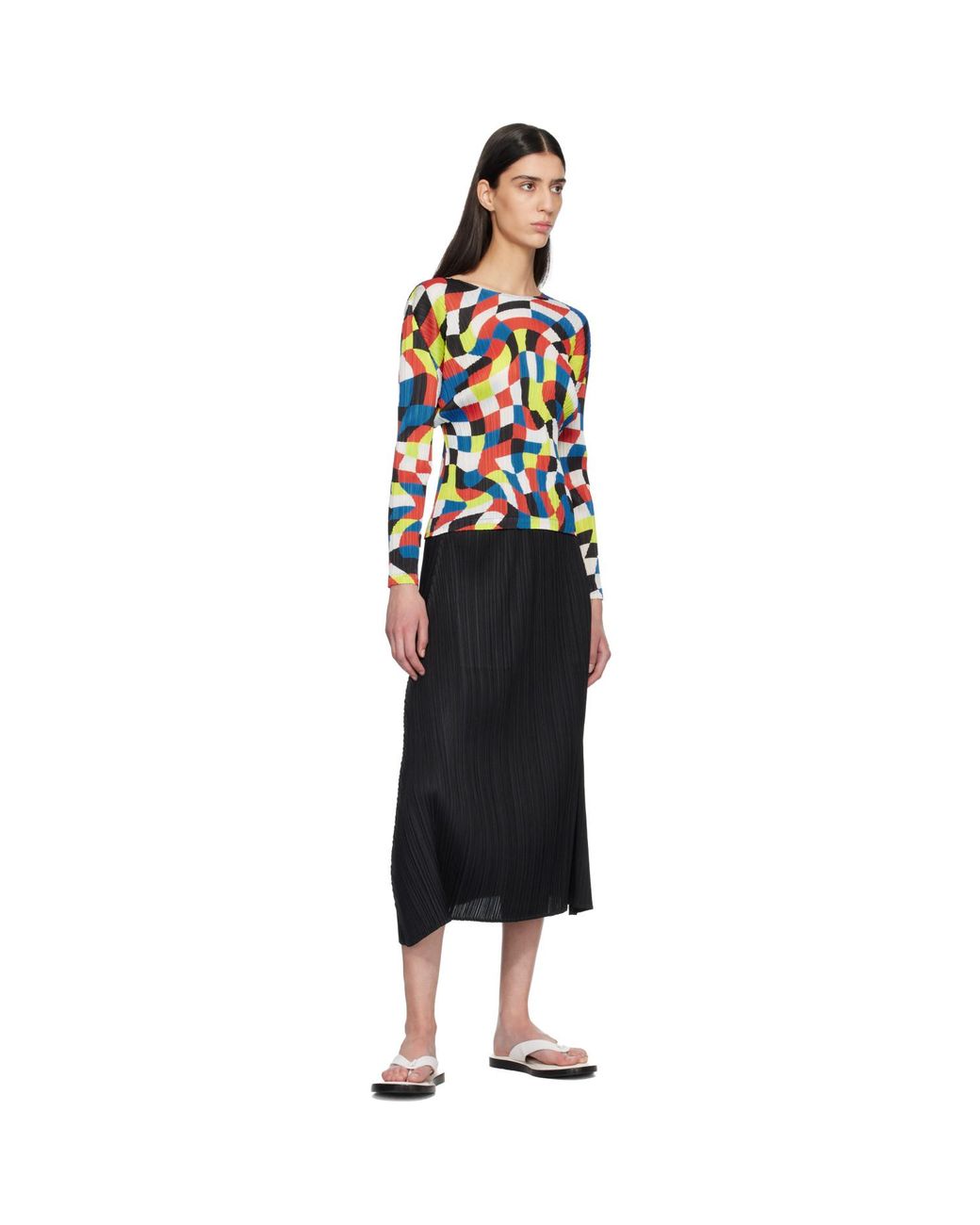 Pleats Please Issey Miyake Black Dancing Square Top