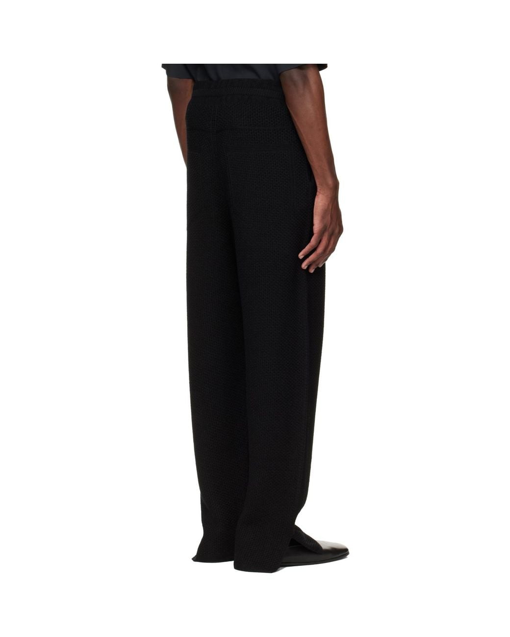 Homme Plissé Issey Miyake Black Rustic Knit Trousers for men