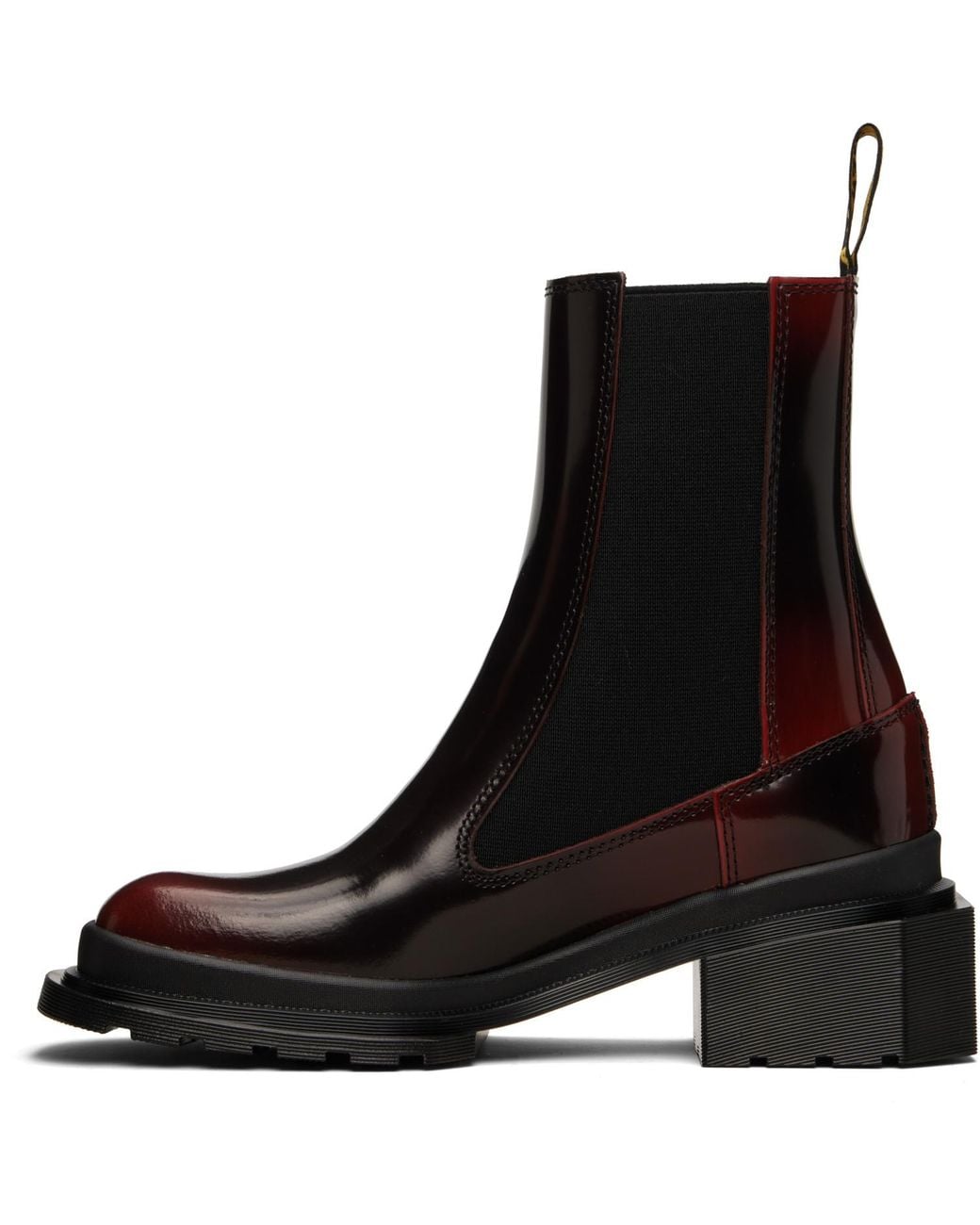 Dr. Martens Black Burgundy Maybole Square Toe Chelsea Boots