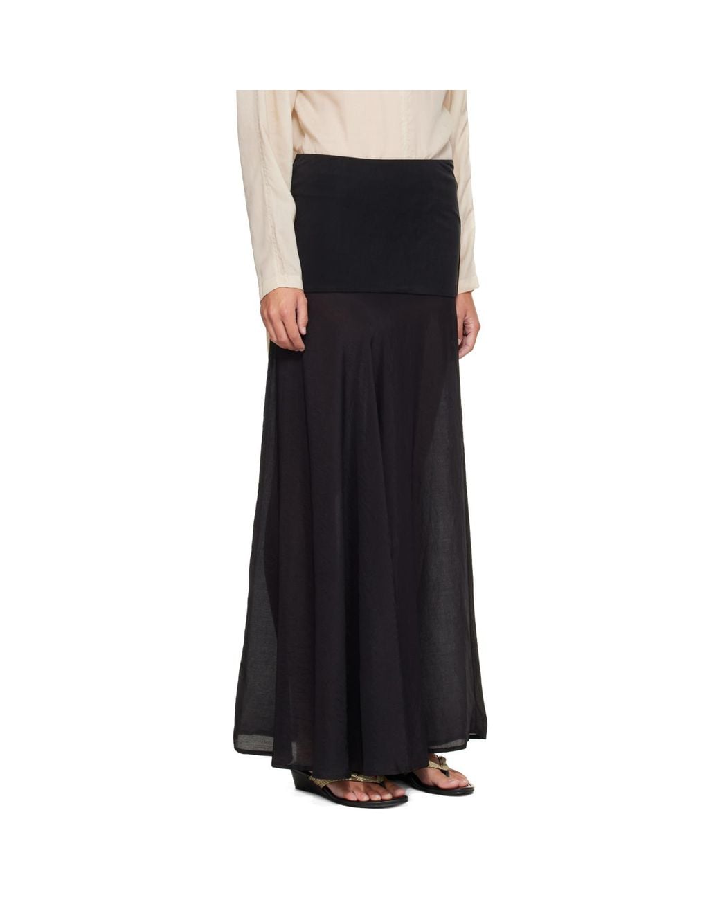 Belle Anna Black Jewel Maxi Skirt