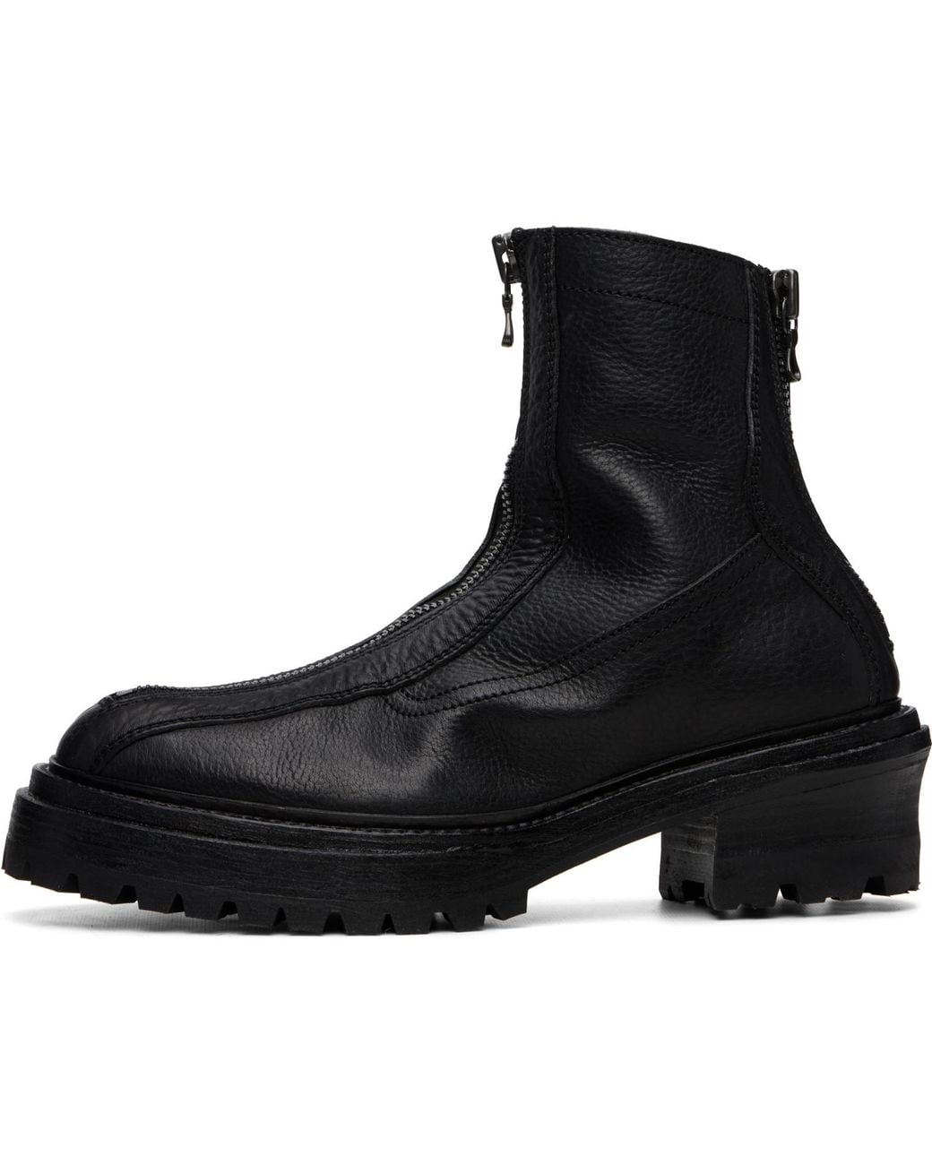 Julius Black Front Zip Boots for men
