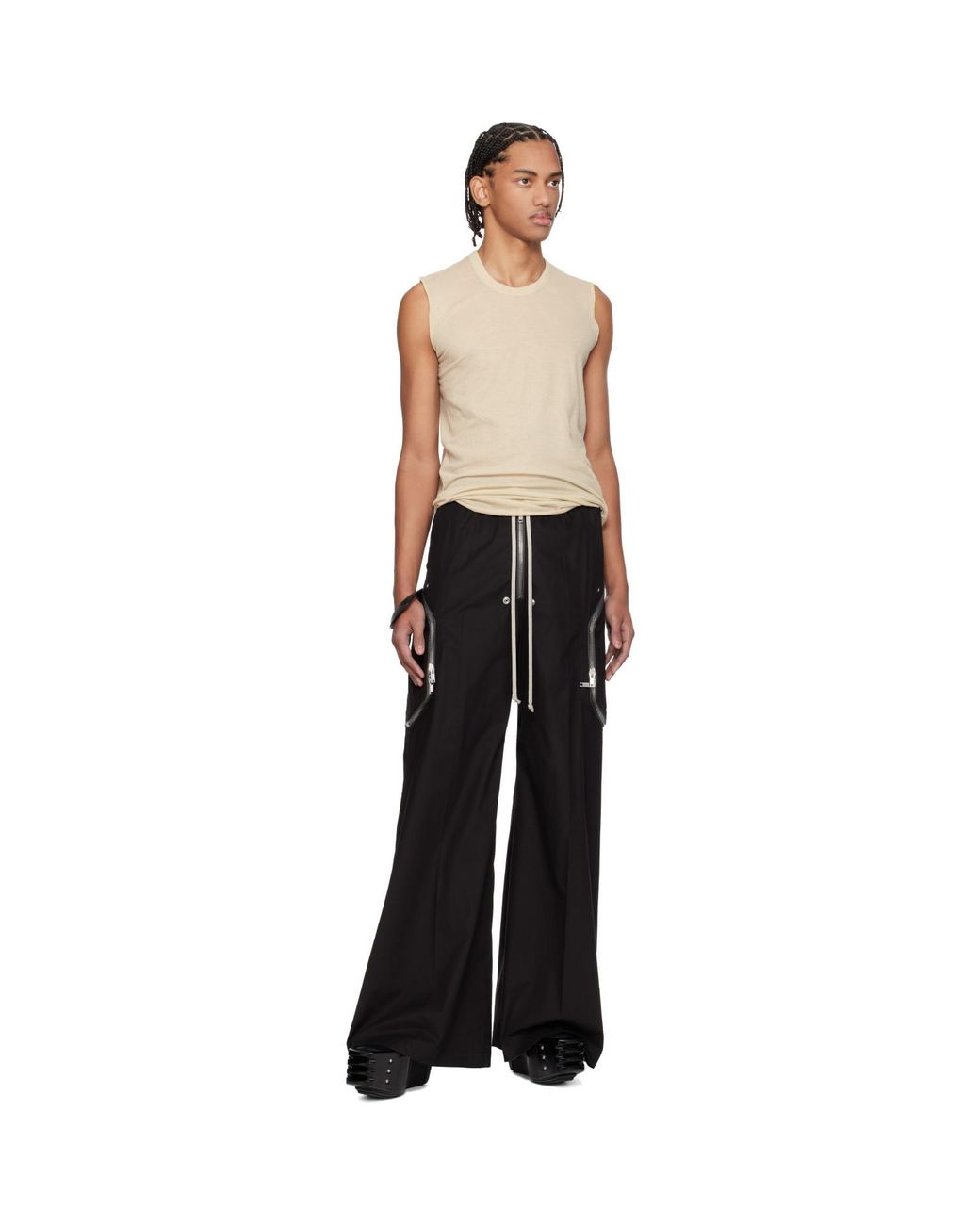 Rick Owens Black Off- Temple Basic Sl Tank Top for men
