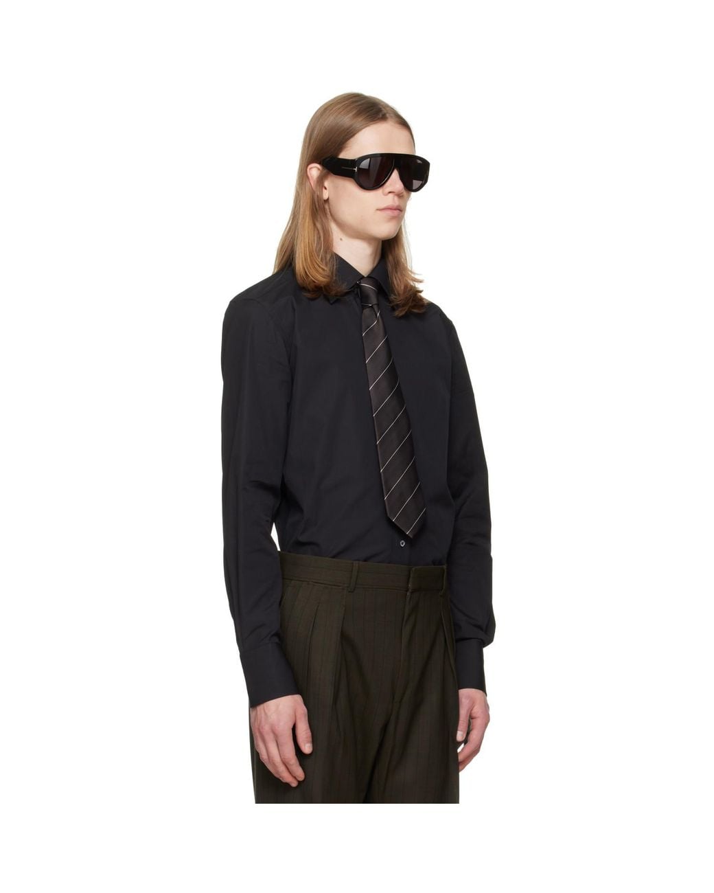 Tom Ford Black Poplin Slim Fit Shirt for men