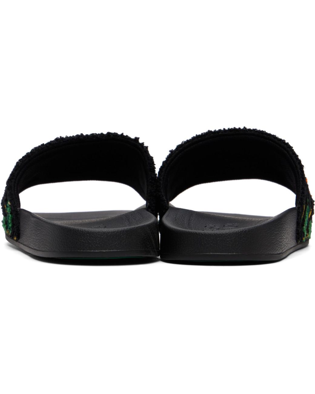Casablanca Black Embroidered Terry Slides for men