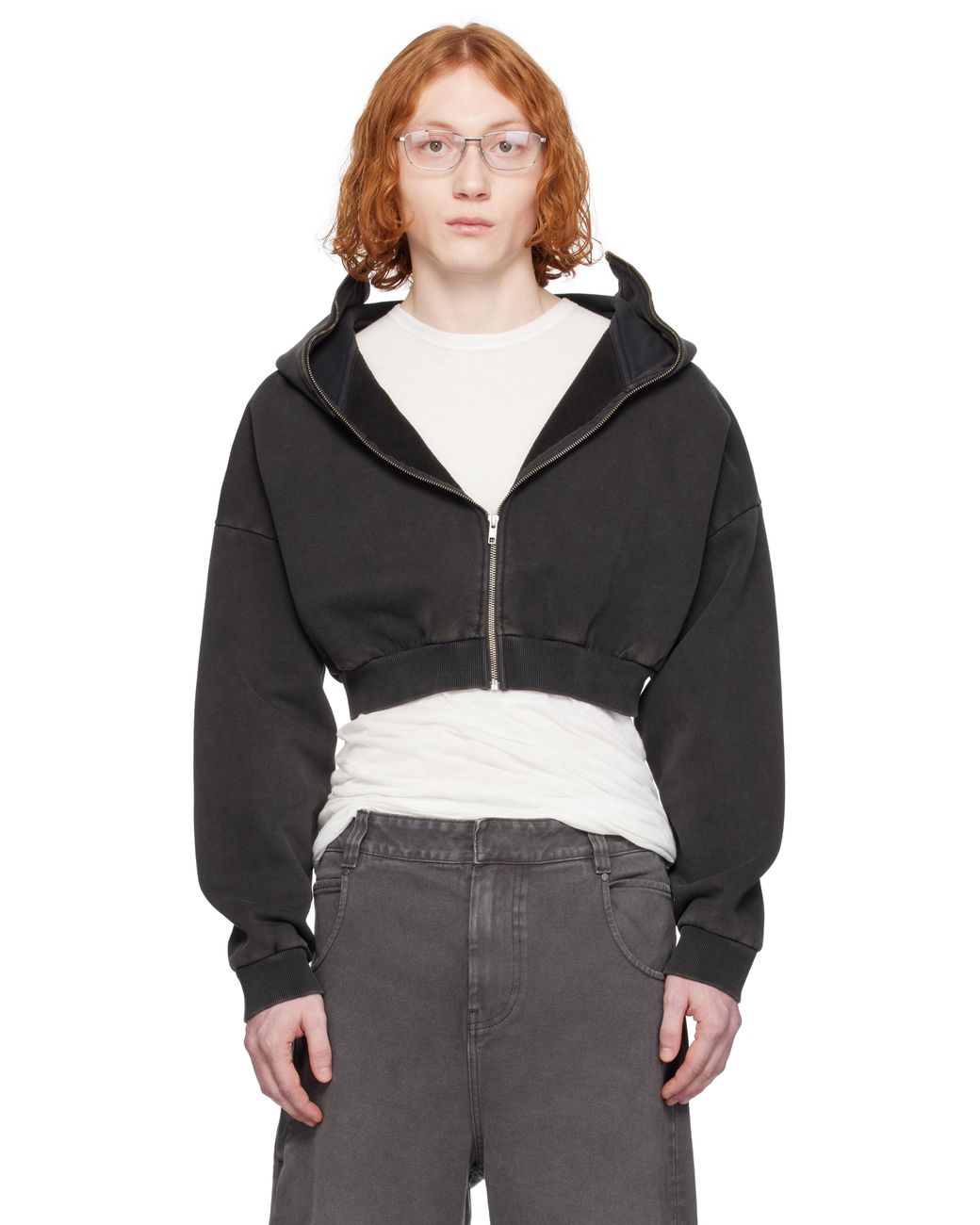 entire studios XL 黒 Cropped Full Zip entire studios - フルジップ