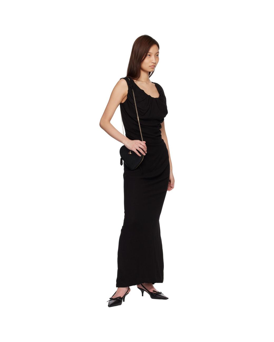 Vivienne Westwood Black Long Ginnie Amber Maxi Dress
