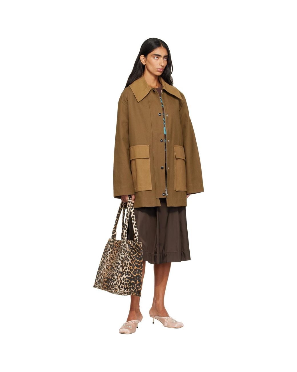 Ganni Brown Khaki Canvas Jacket