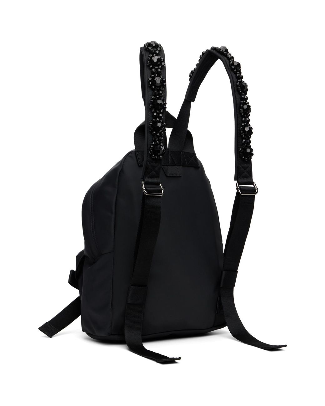 Simone Rocha Black Beaded Utility Bow Backpack