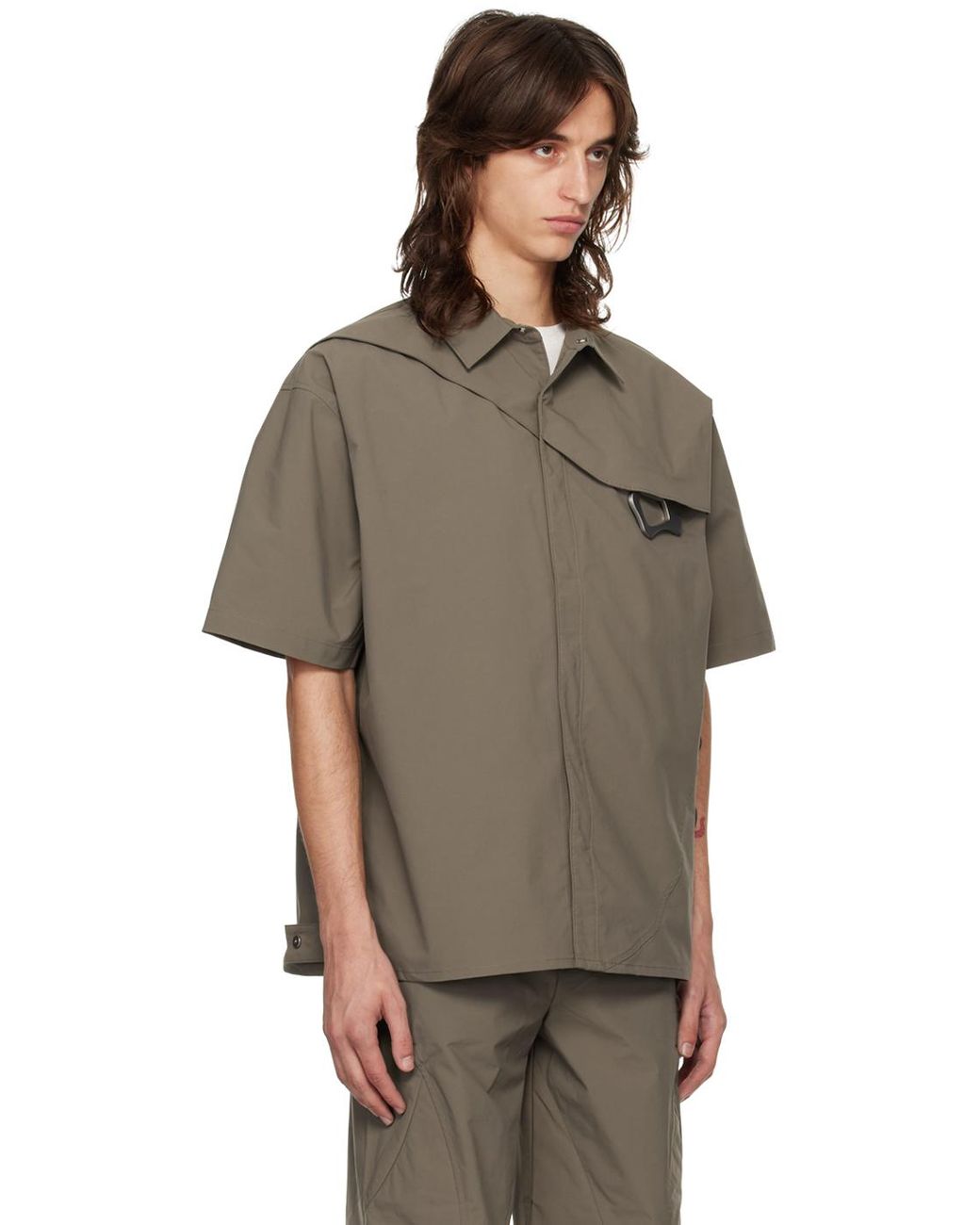 HELIOT EMIL Khaki Carabiner Shirt in Brown for Men | Lyst
