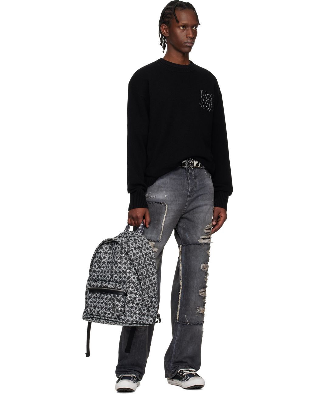 Amiri Black Ma Quad Backpack for men