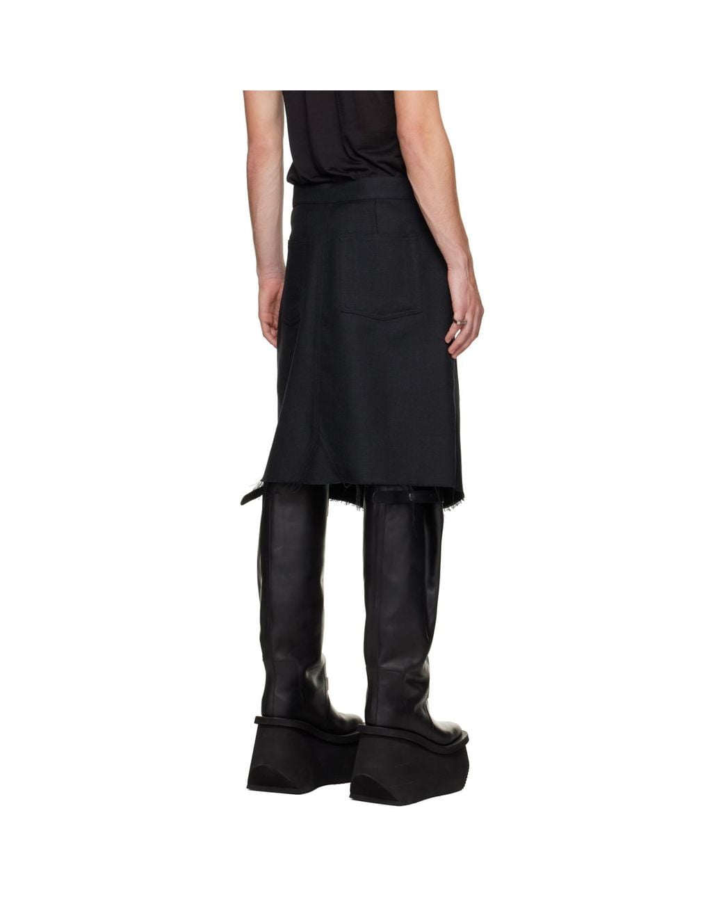 Rick Owens Black Tower Skirt for men
