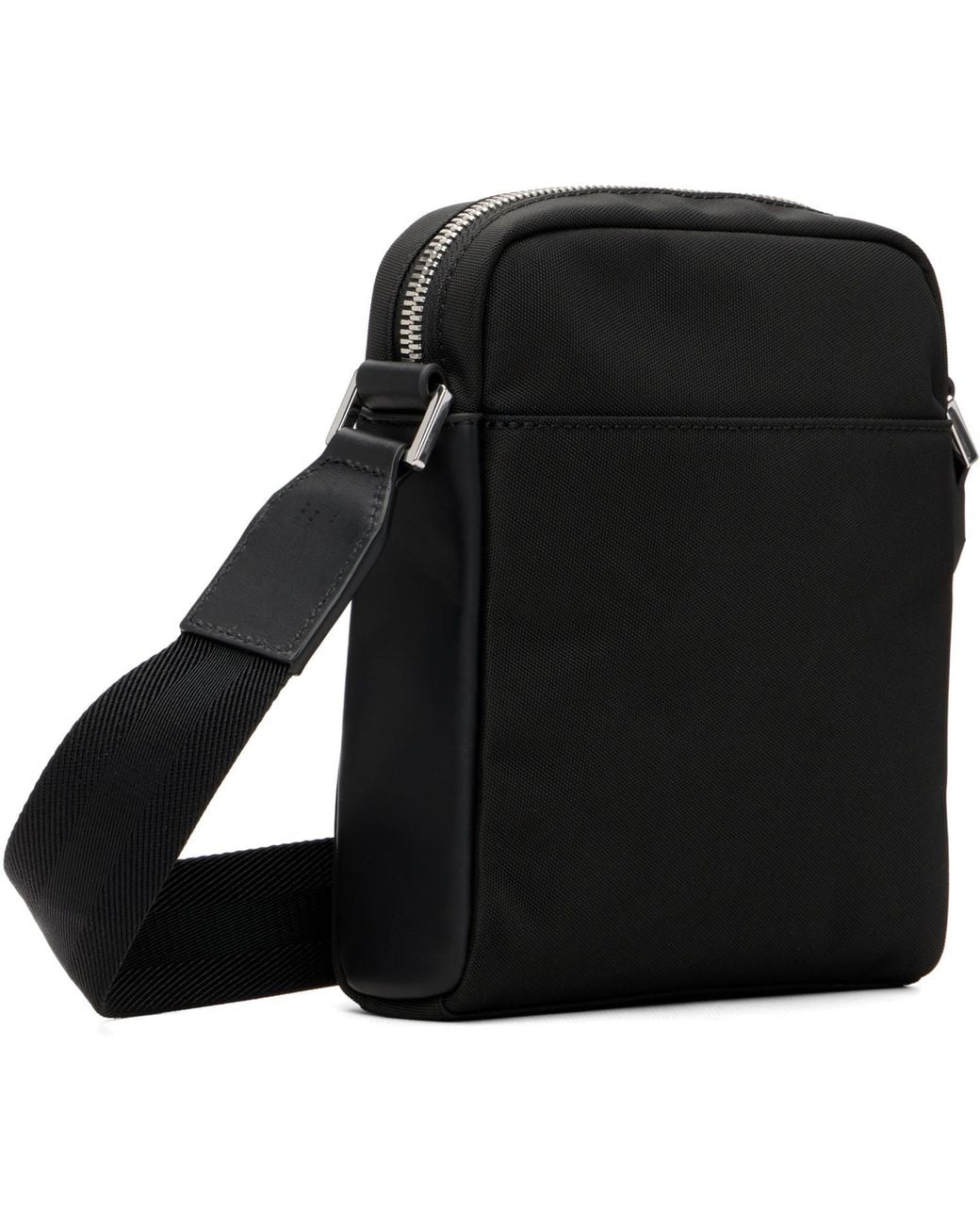 Boss Black Leather-Trimmed Reporter Bag for men