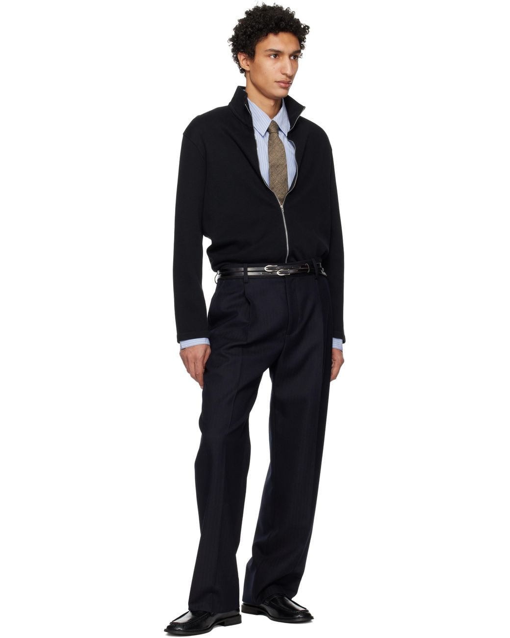 Our Legacy Black Twin Tongue Belt for men