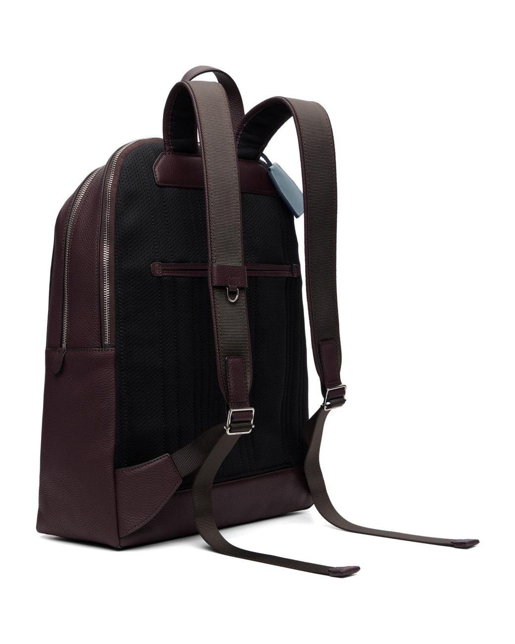Paul Smith Brown Burgundy Leather Backpack for men