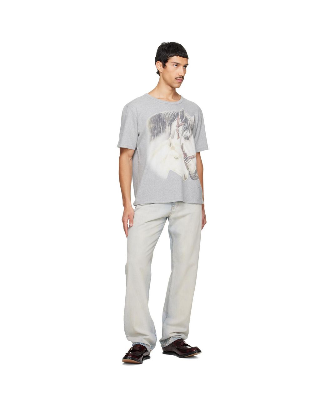 MM6 by Maison Margiela Gray Washed Jeans for men