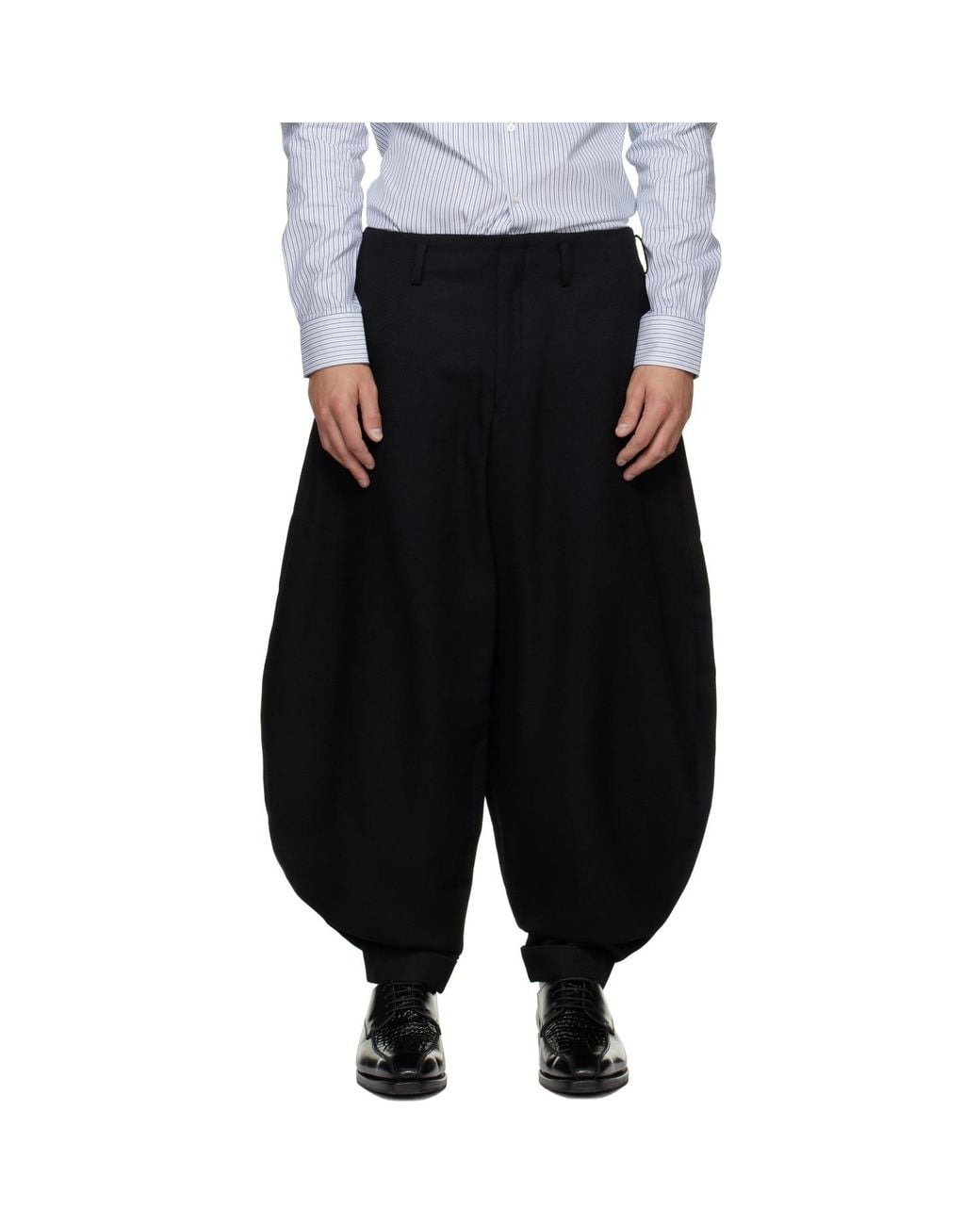 Comme des Garçons Black Wool Heavy Kersey Trousers for men