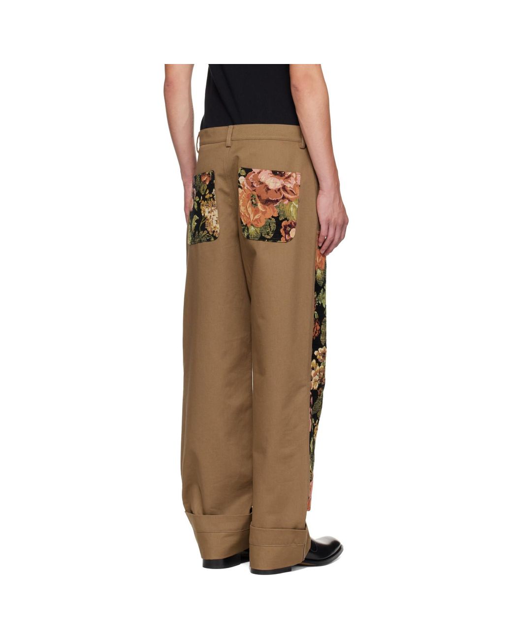 Simone Rocha Brown Khaki Patchwork Workwear Trousers for men