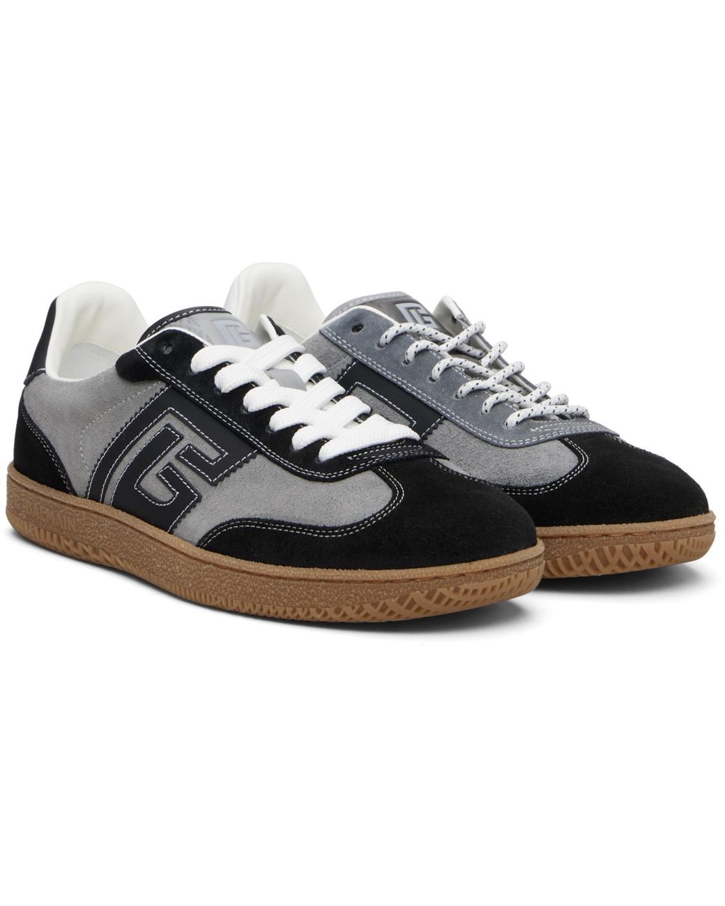 Balmain Black Suede Swan' Sneakers for men