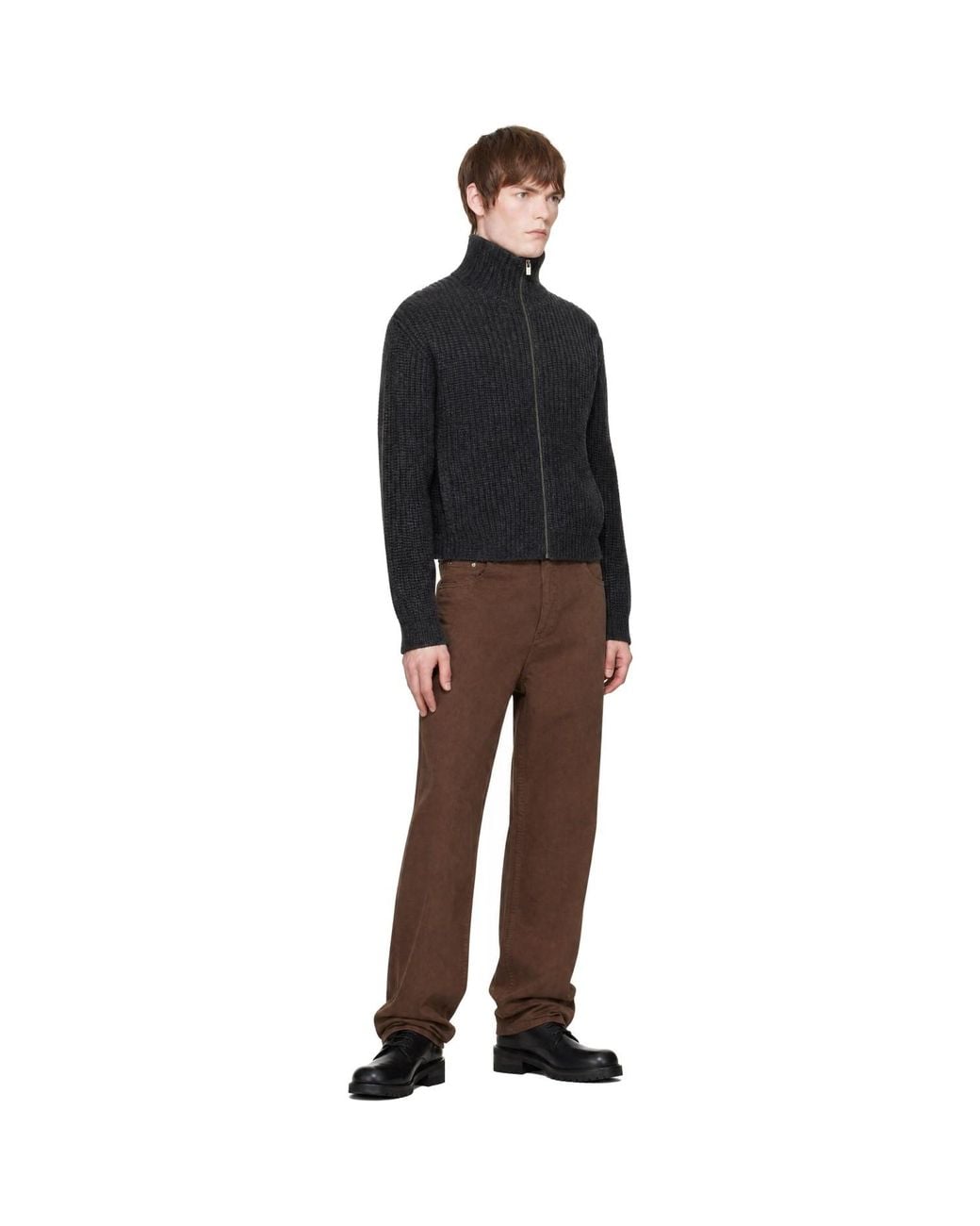 LE17SEPTEMBRE Black Chunky Zip Cardigan for men