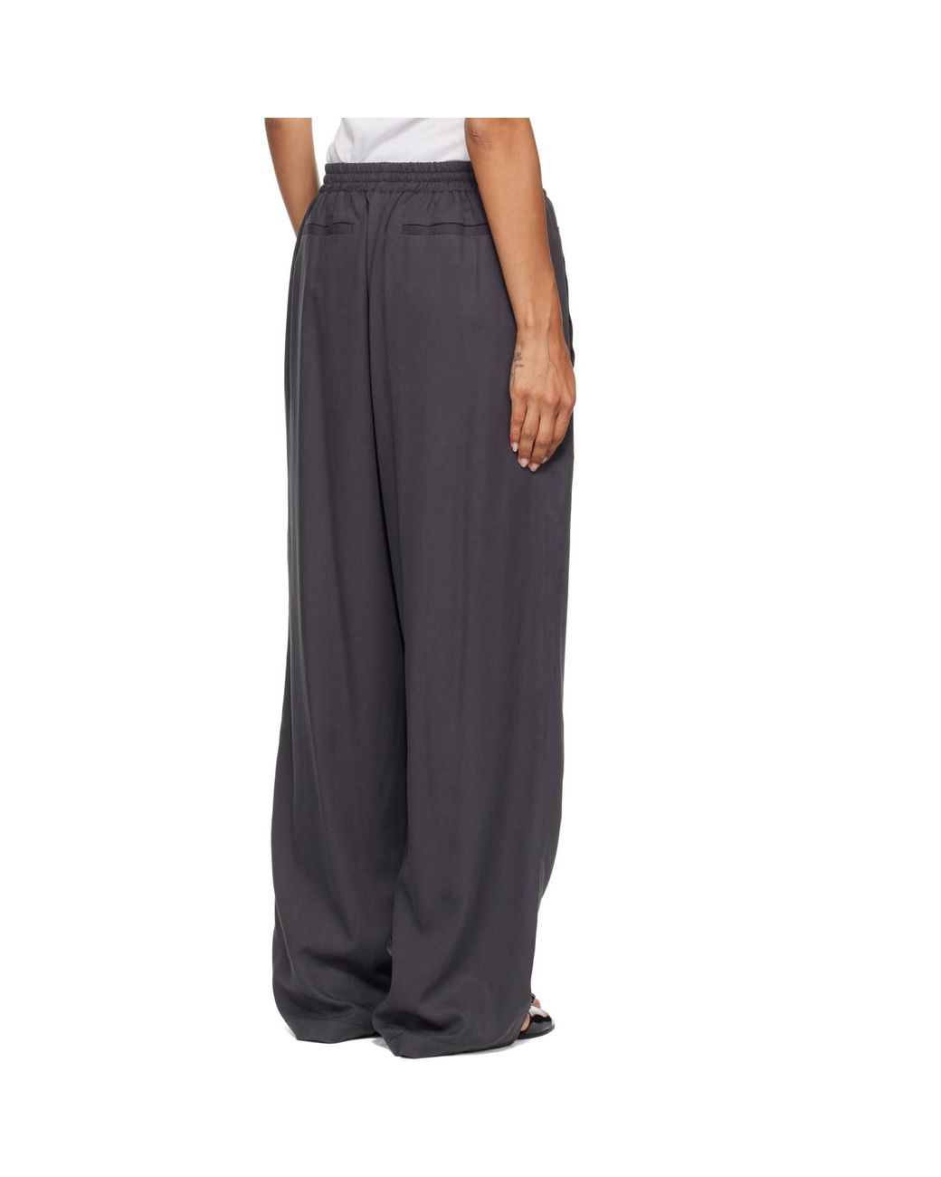 LE17SEPTEMBRE Gray Silky Drawstring Trousers