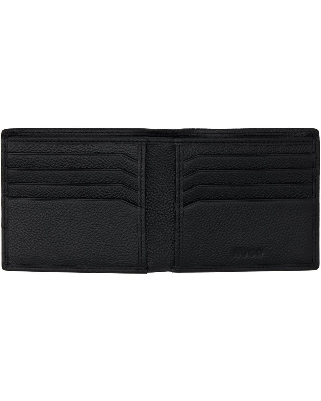HUGO Black Leather Bifold Wallet for men