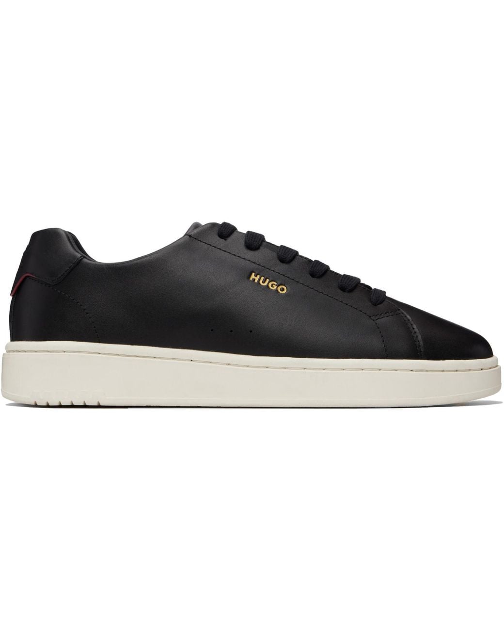 HUGO Black Logo Nappa Leather Sneakers for men
