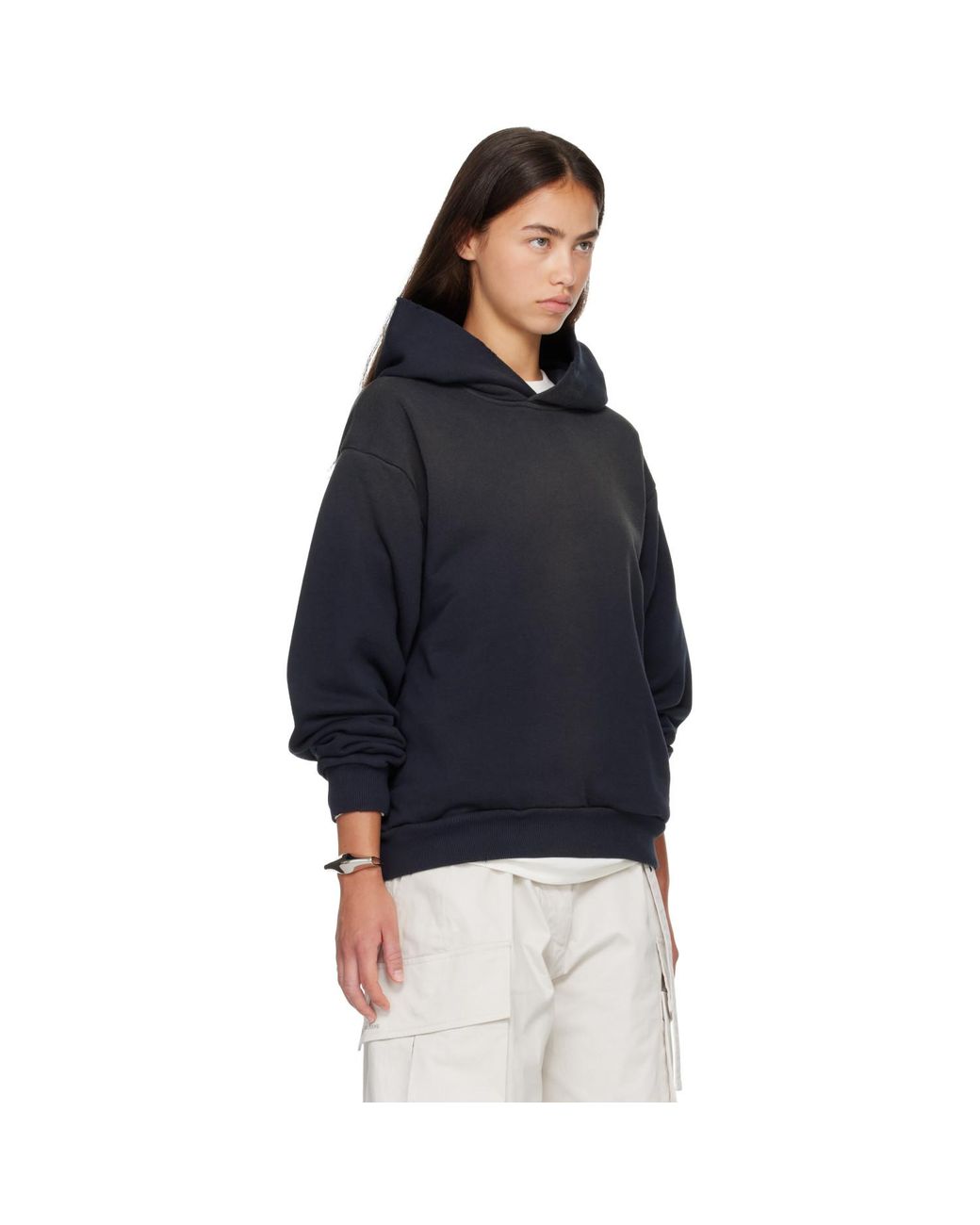 Acne Blue Fleece Logo Hoodie