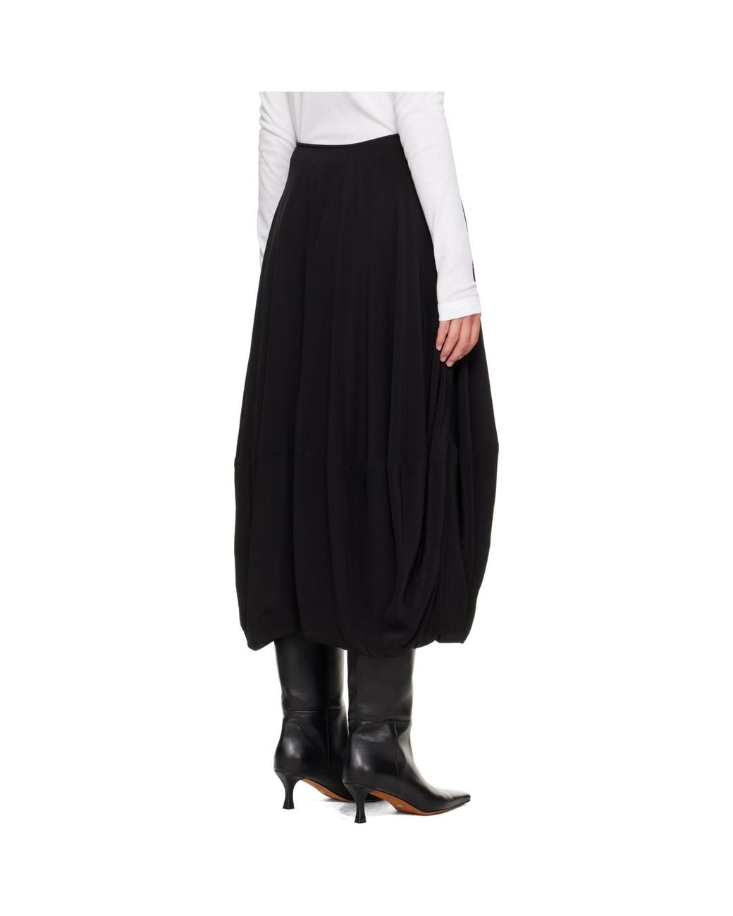Lemaire Black Balloon Midi Skirt
