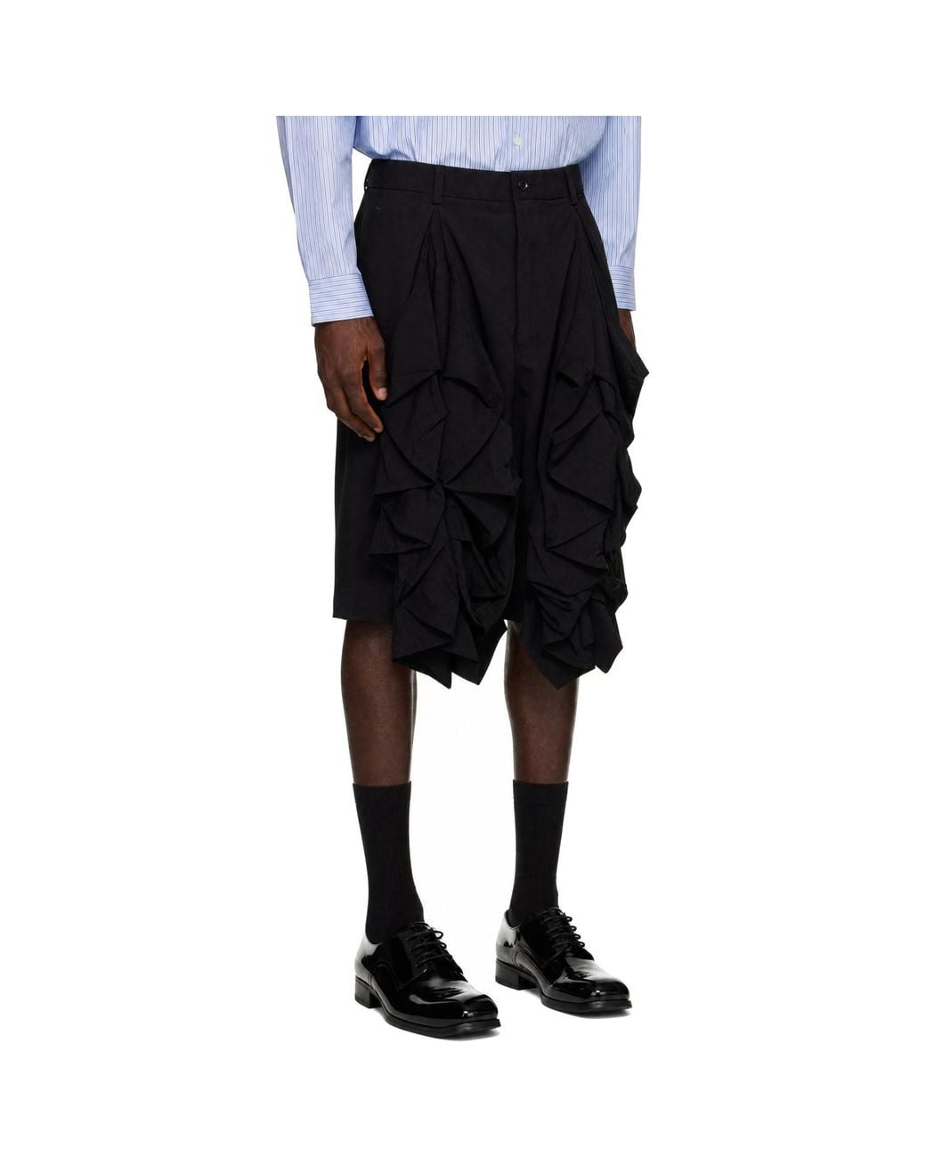 Comme des Garçons Black Wool Tropical Shorts for men