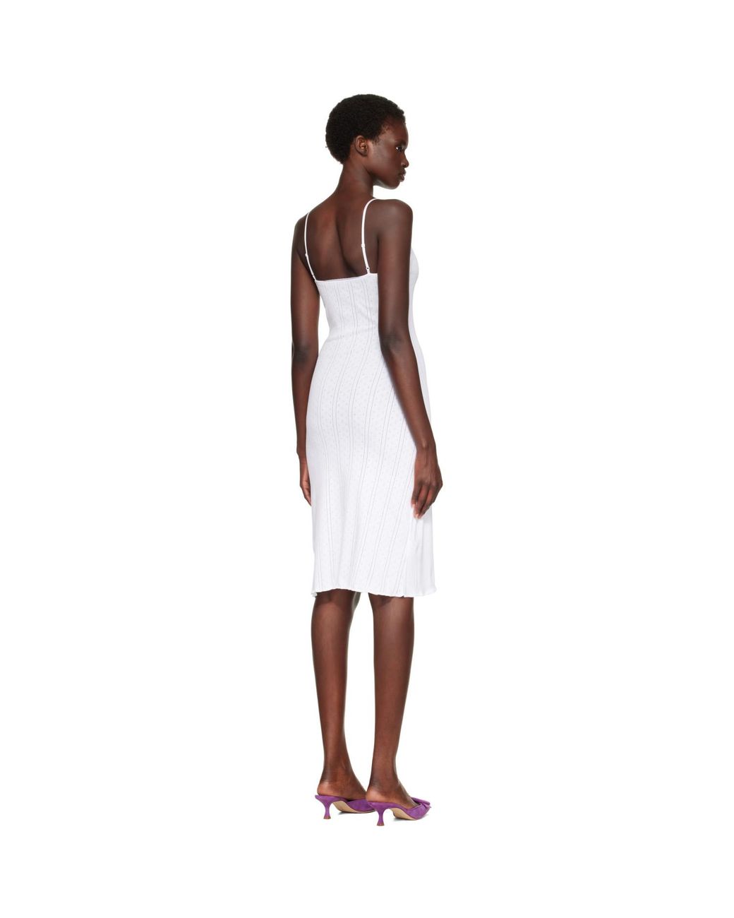 Cou Cou White 'The Midi Slip' Midi Dress