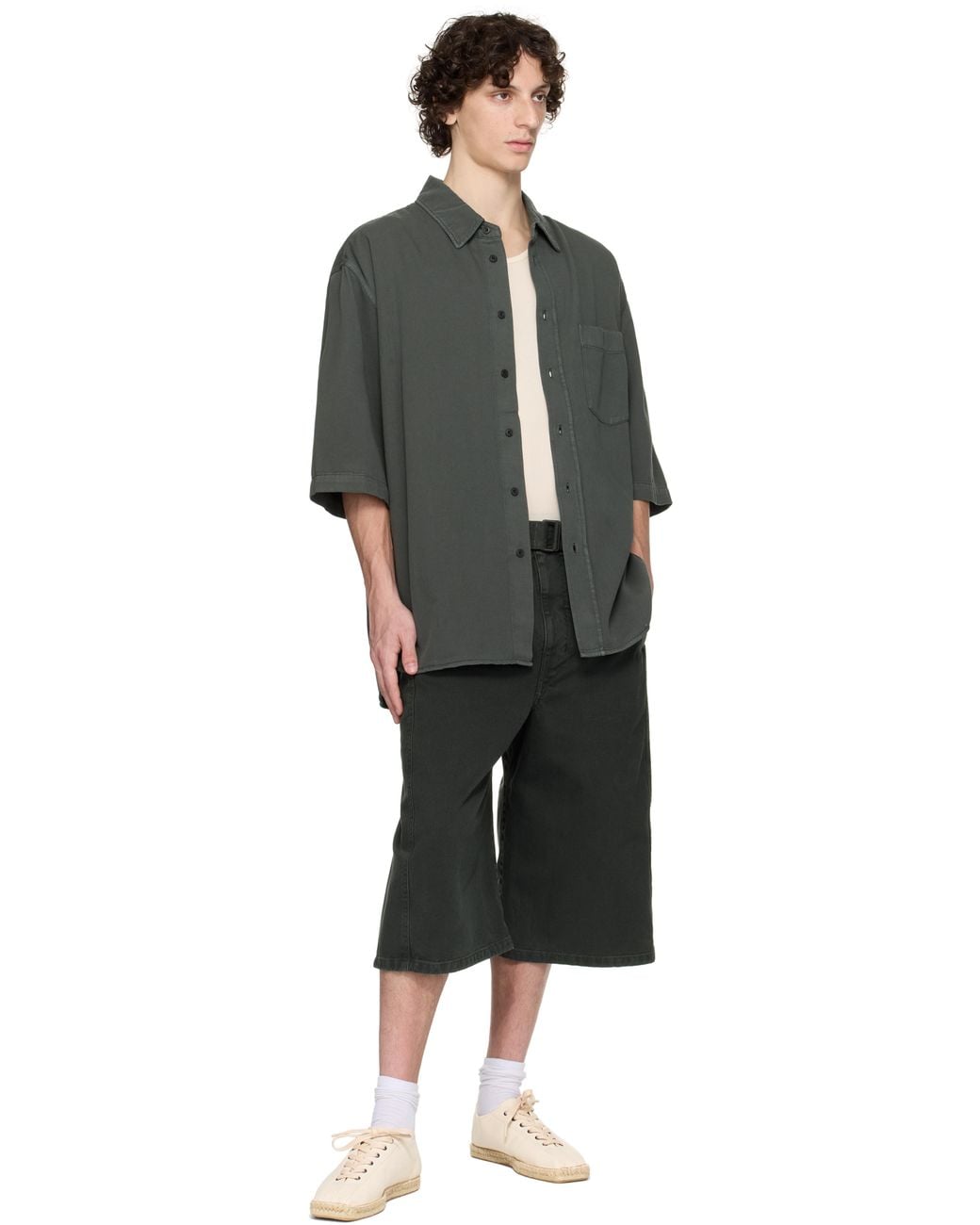 Lemaire Twisted Denim Shorts in Black for Men | Lyst