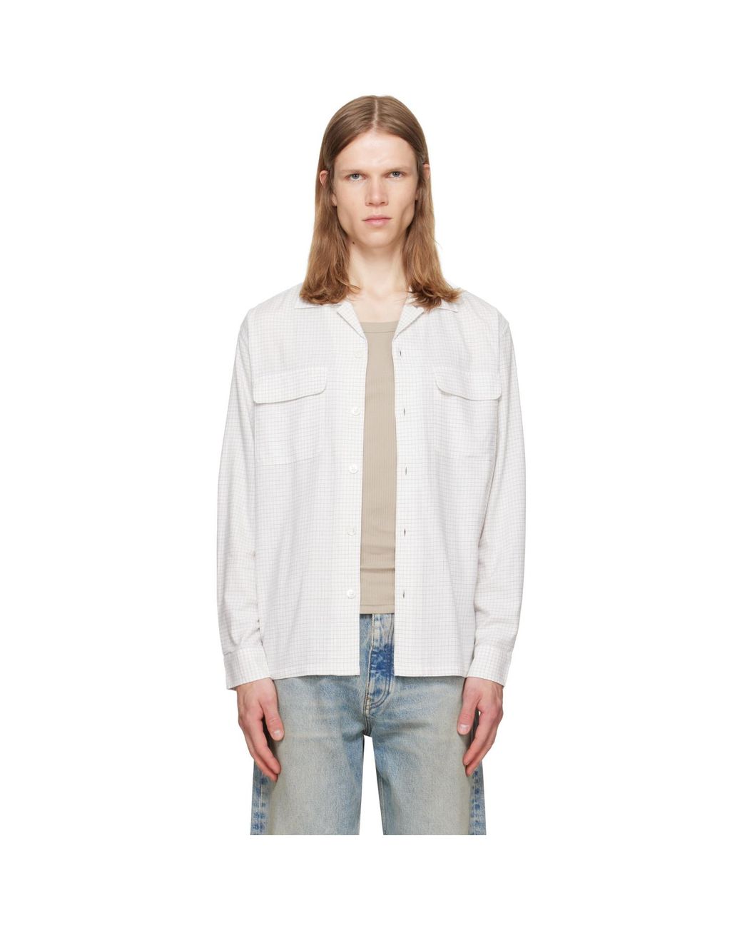 sunflower White Pocket Shirt for men