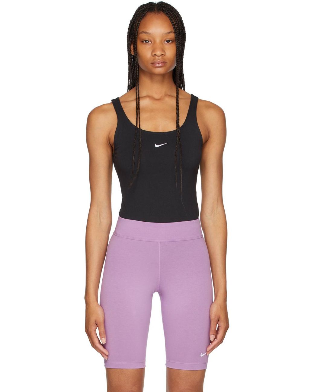 Nike Cotton Black Essential Nsw Bodysuit | Lyst