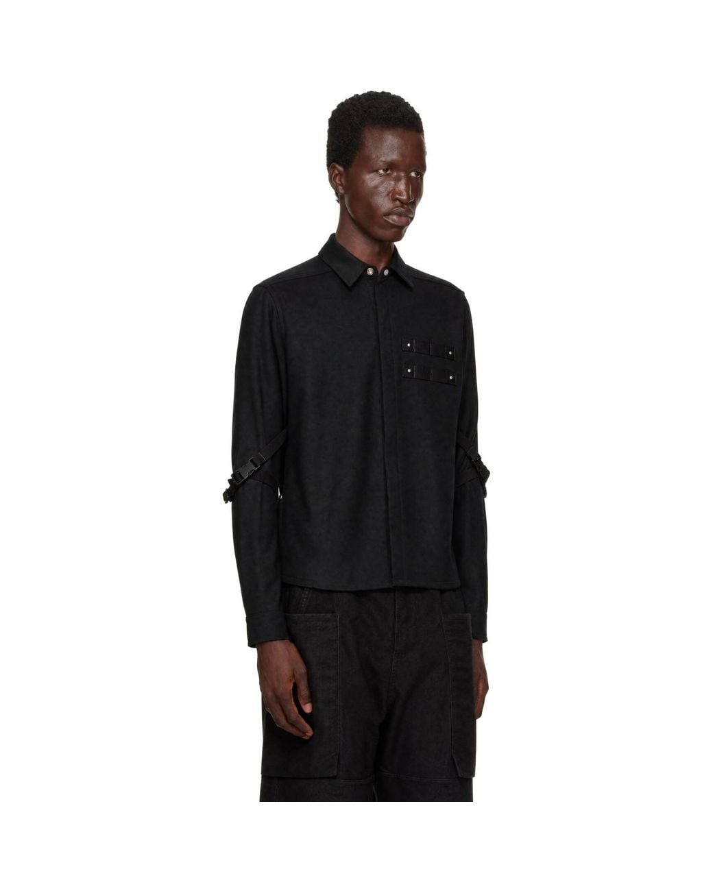 Rick Owens Black Tower Bonotto Whipcord Rowland Shirt for men
