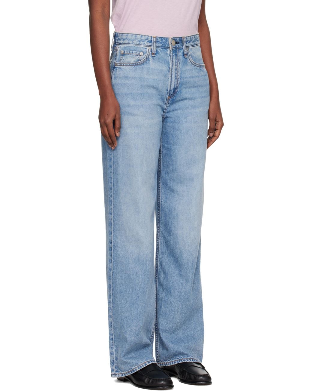 Rag & Bone Logan Wide-Leg Jeans in Blue | Lyst UK