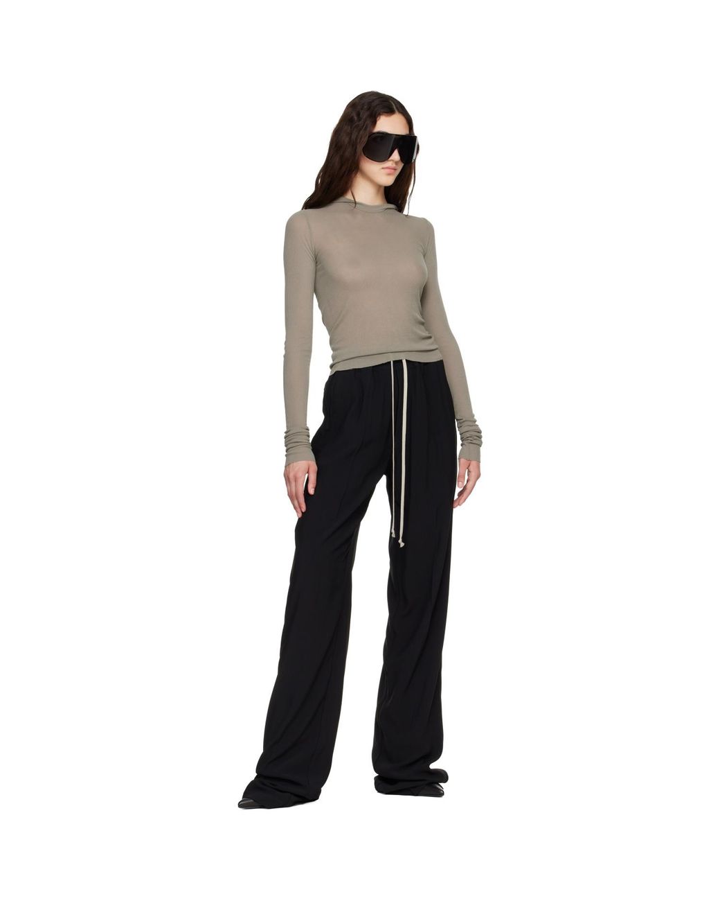 Rick Owens Black Tower Dietrich Drawstring Lounge Pants