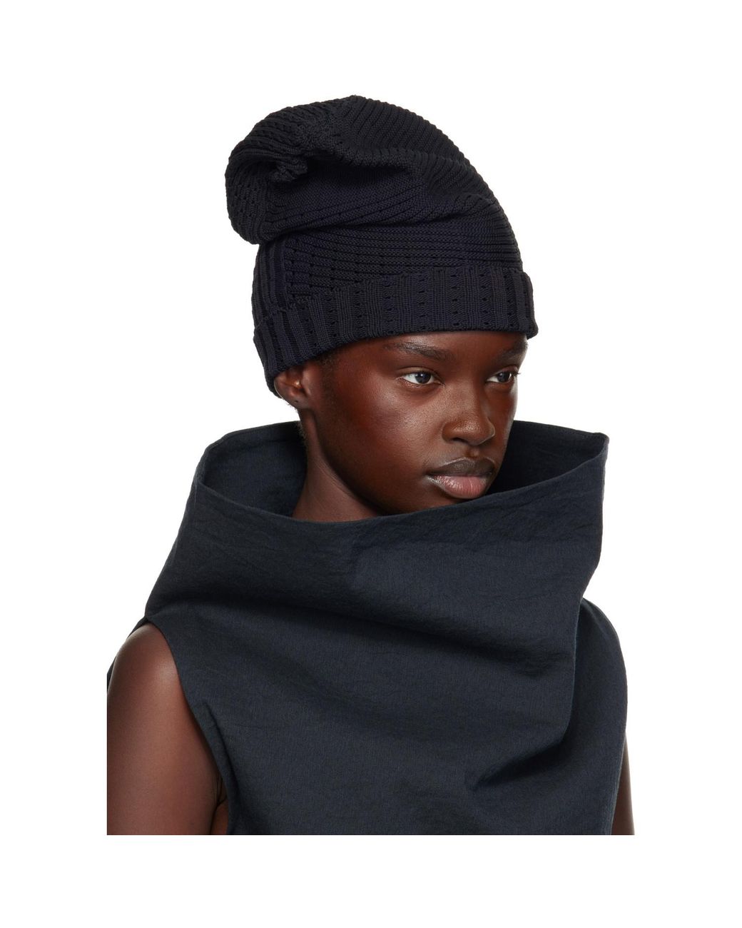 Issey Miyake Blue Found Stone Beanie