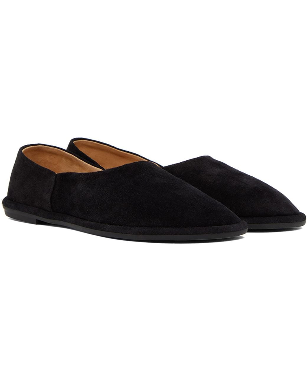 The Row Canal Slip-on Black Suede Loafers