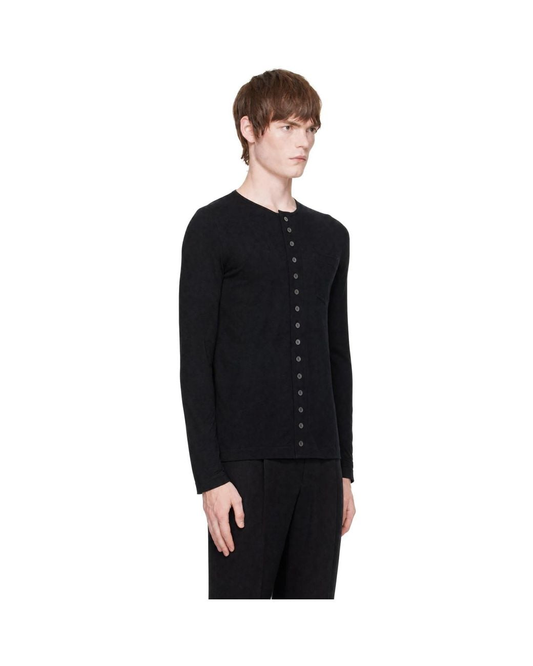 Dries Van Noten Black Fitted Jersey Cardigan for men