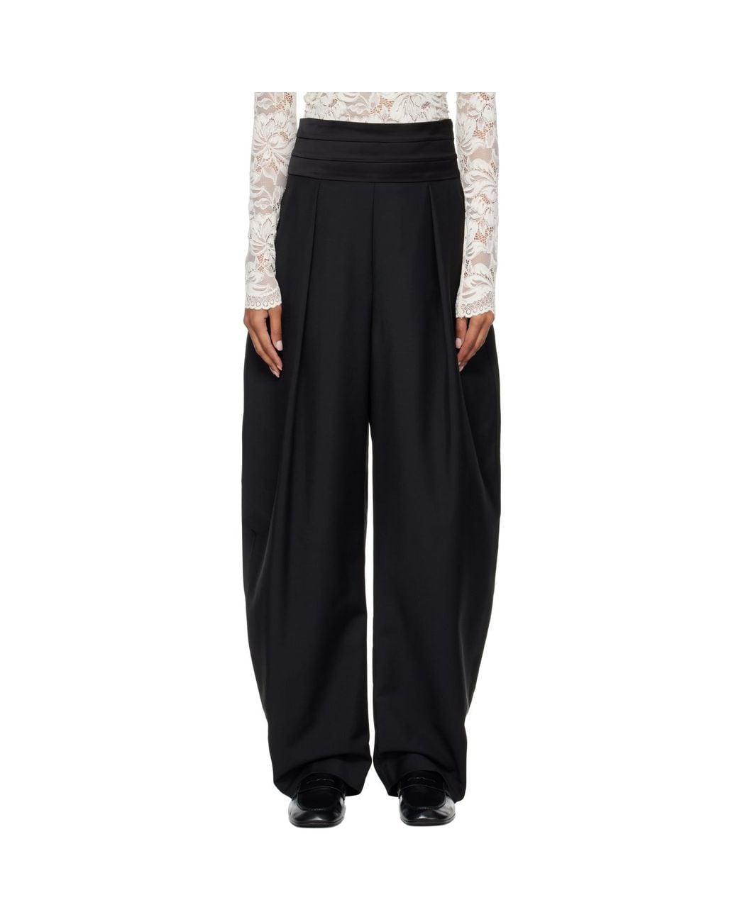Rohe Black Puck Sculptural Cumberband Trousers