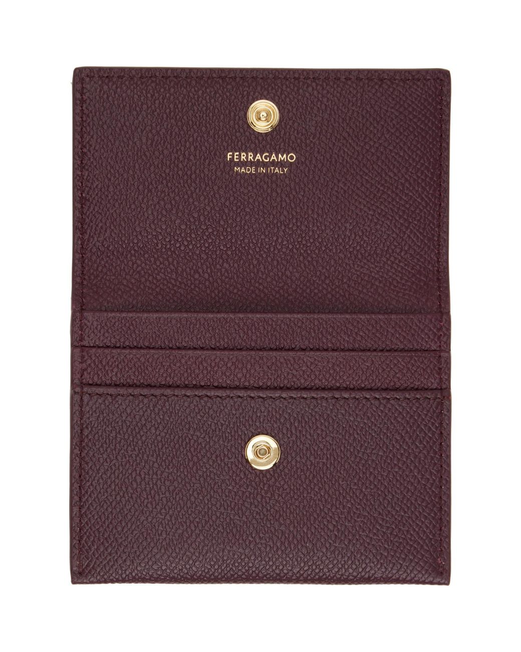 Ferragamo Purple Burgundy Gancini Credit Card Holder