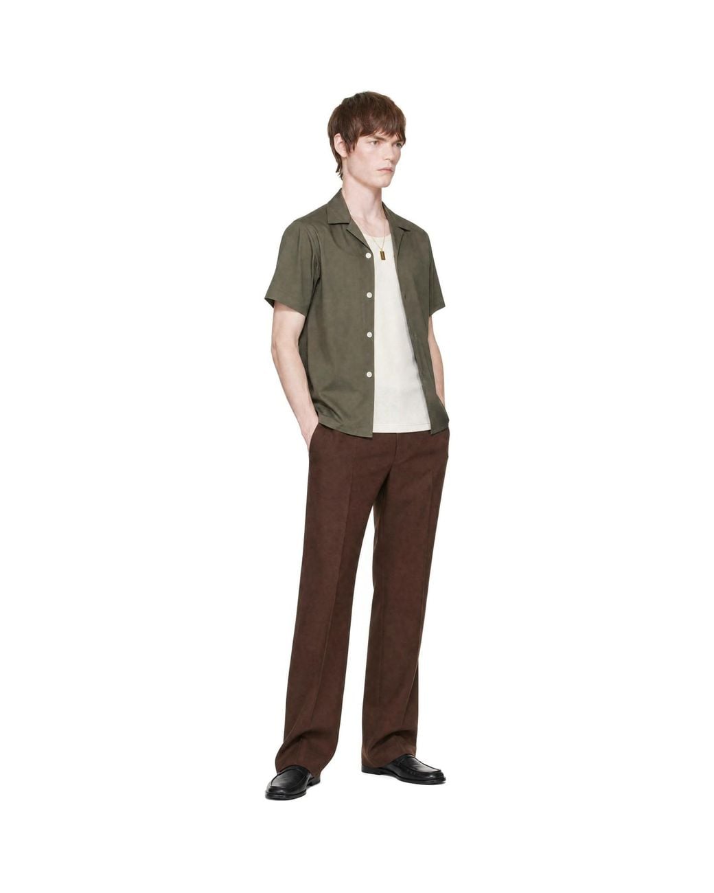Second/Layer Brown Khaki Avenue Shirt for men