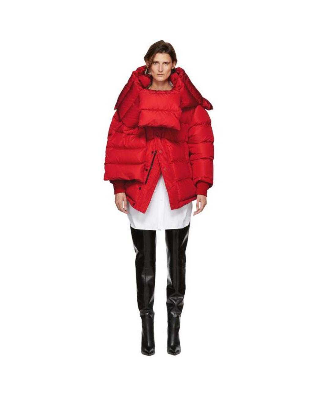 Balenciaga Red Down Swing Puffer Jacket | Lyst Australia