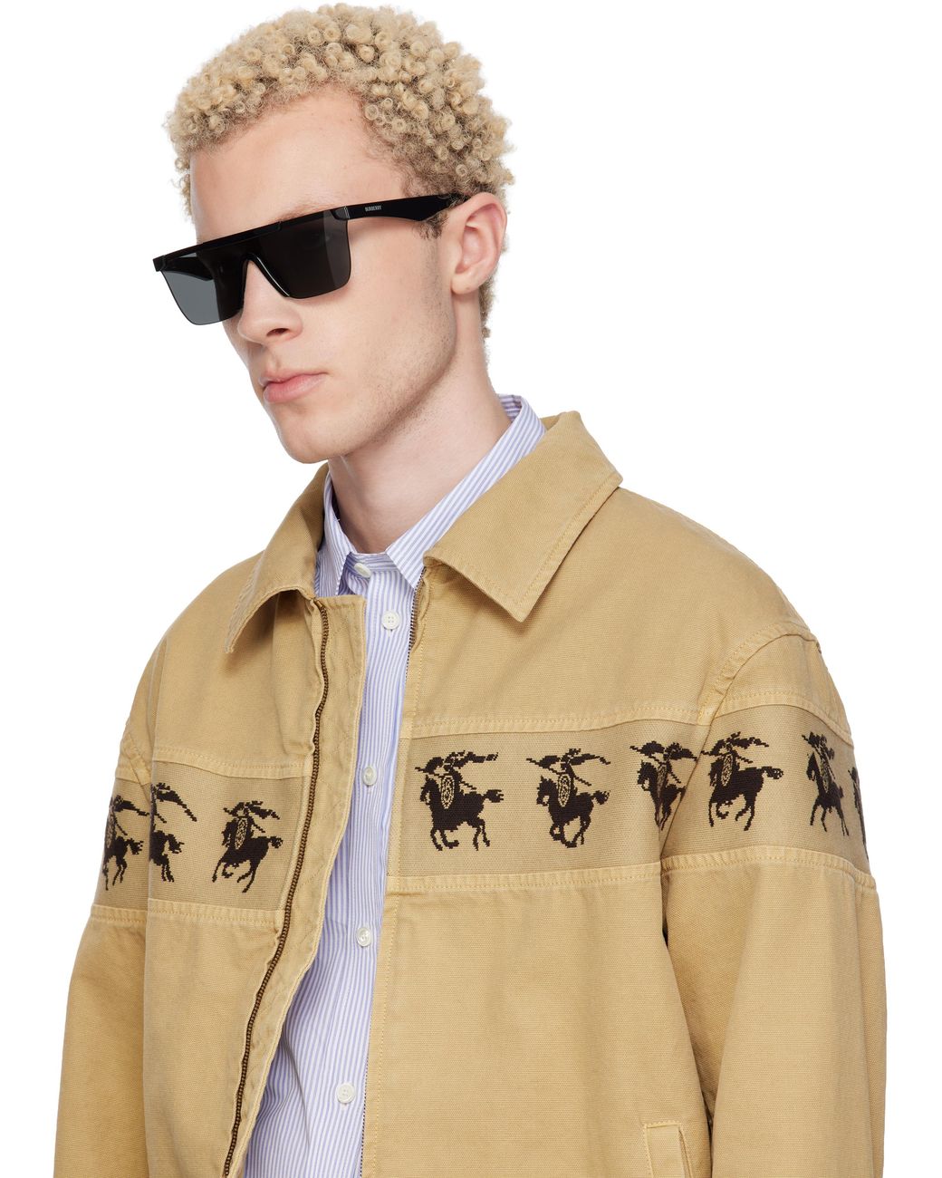 Burberry Black Shield Sunglasses for men