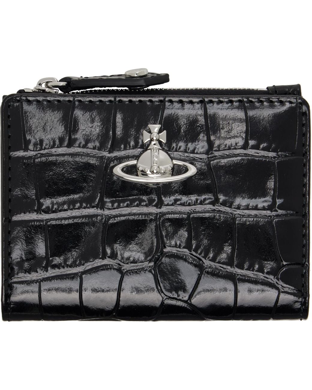 Vivienne Westwood Black Slim Flap Card Holder for men