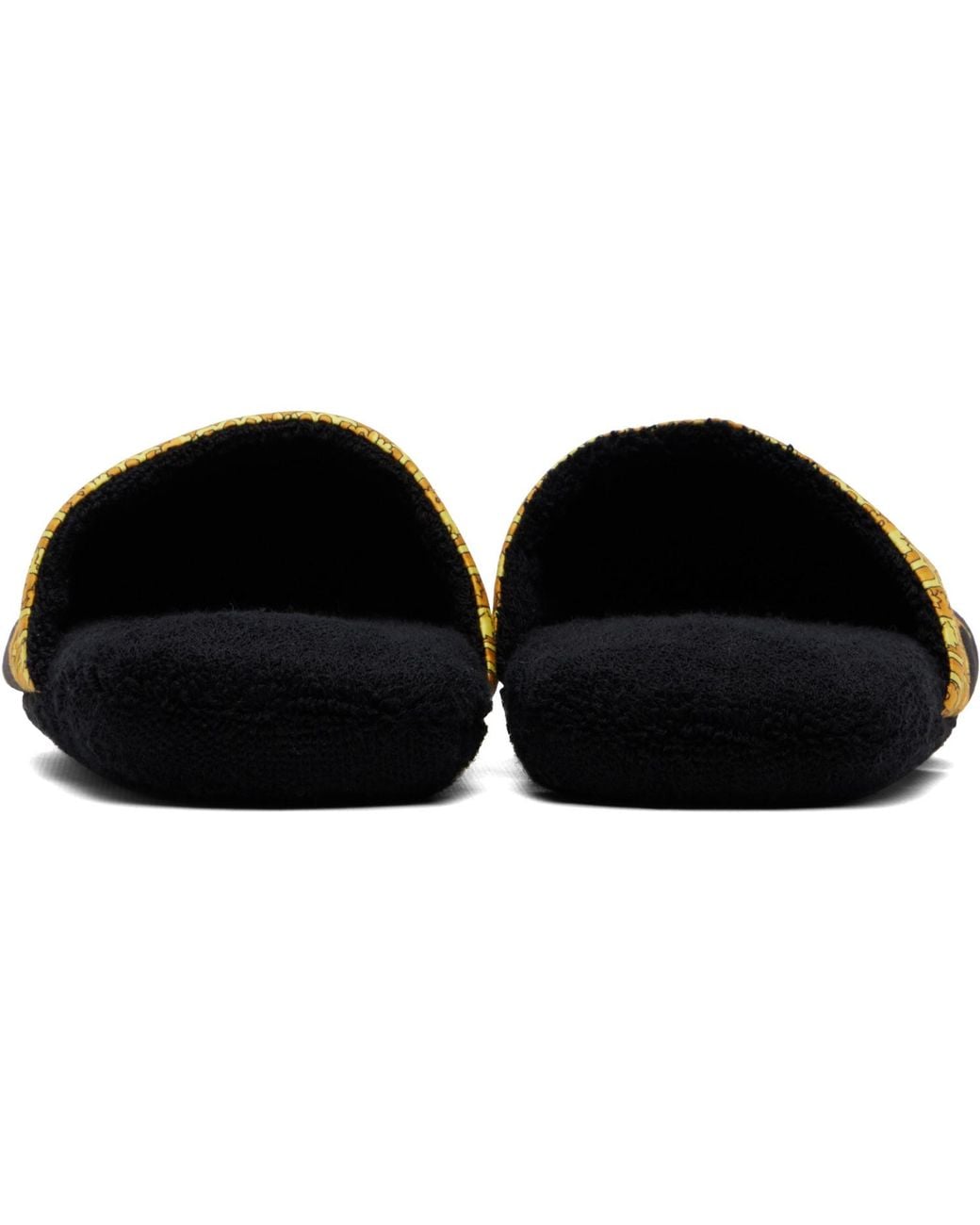 Versace Black 'I Heart Baroque' Slippers for men