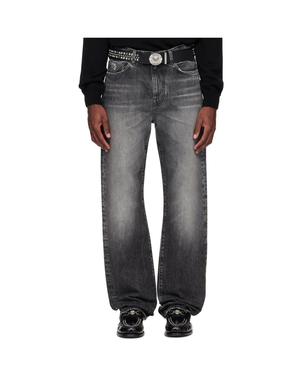 Versace Black Loose Jeans for men