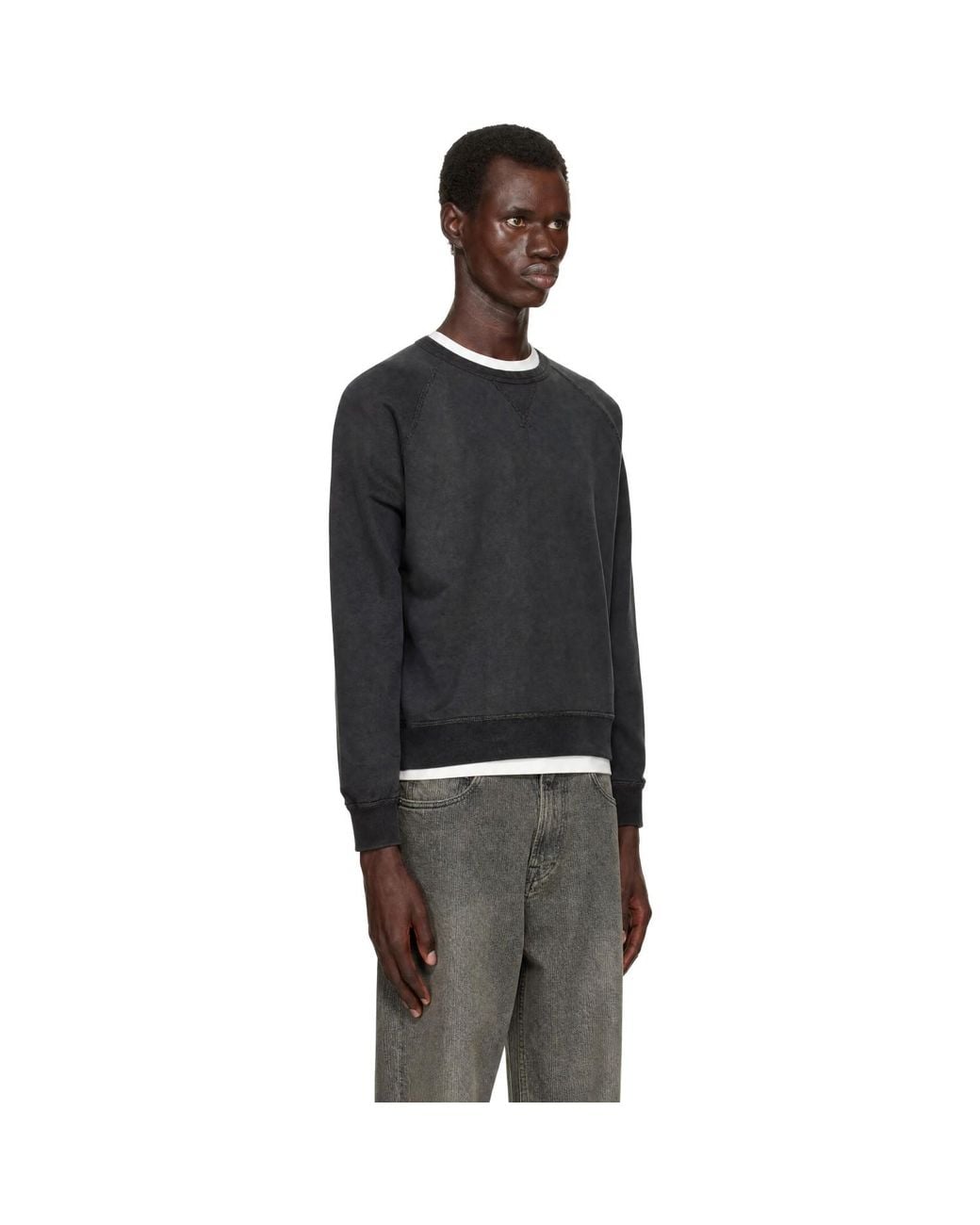 RRL Black French Terry Sweatshirt for men