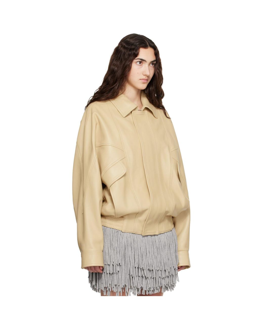 Abra Natural Leather Bomber Jacket